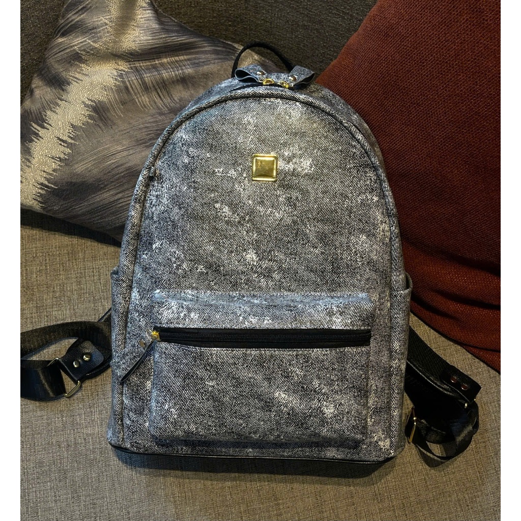 Balo Denim Wash ZuZang Cao Cấp Size 38 Da PU Chống Nước Form Rộng Đựng Laptop Đi Học Đi Chơi Unisex 3 Màu