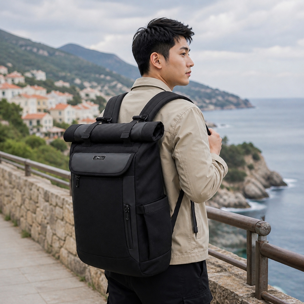 Balo Du Lịch Phượt Miệng Cuộn Cao Cấp Xbags DarkBear Đựng Laptop 17 Inch Mở Rộng Tiện Dụng Nam Cá Tính – XB1202!