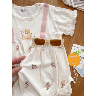 Body chip kiểu vintage Hàn quốc siêu xinh siêu mát cho bé gái - Bộ áo liền quần cộc tay, bodysuit cho trẻ sơ sinh