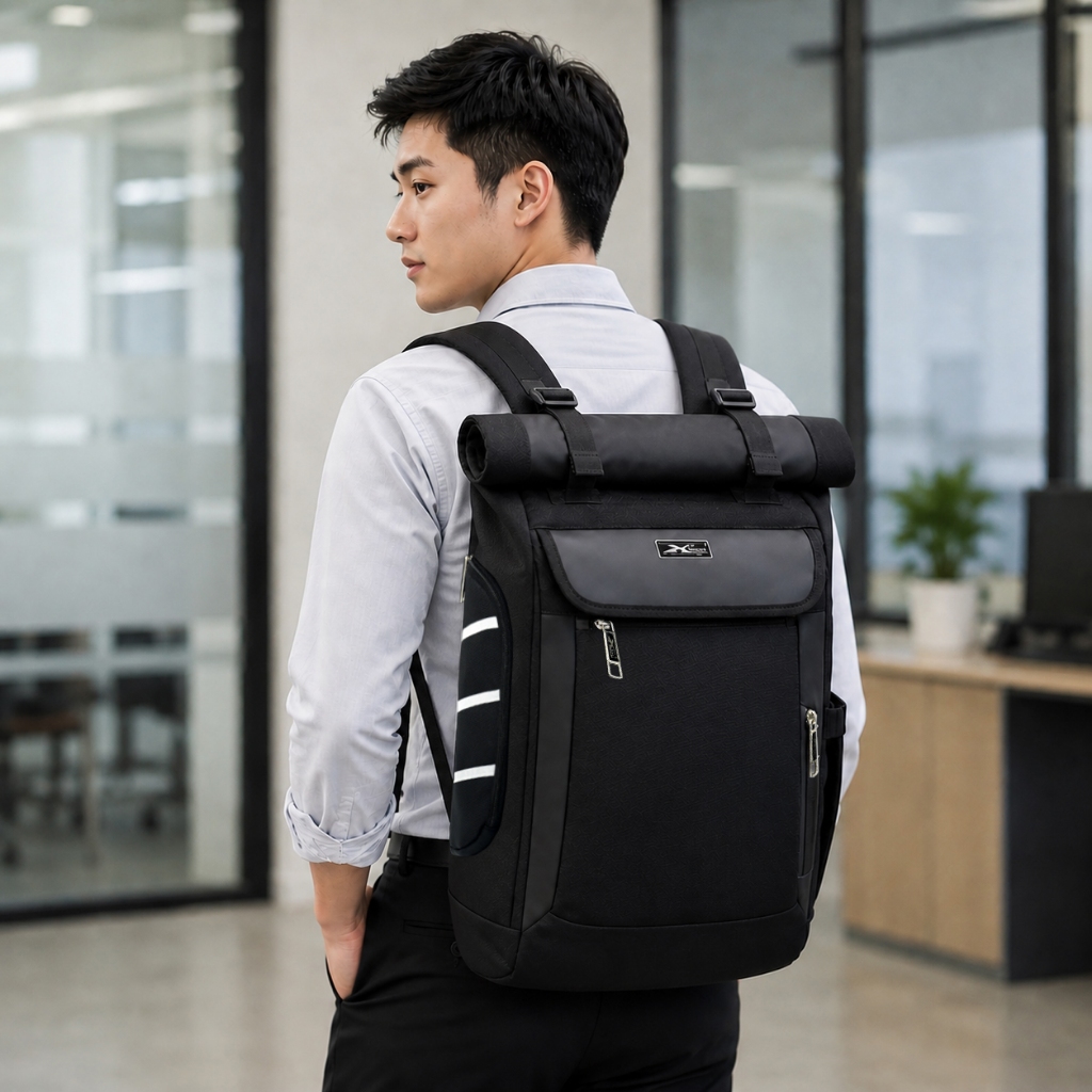 Balo Du Lịch Phượt Miệng Cuộn Cao Cấp Xbags DarkBear Đựng Laptop 17 Inch Mở Rộng Tiện Dụng Nam Cá Tính – XB1202!