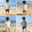 Bộ đồ bé trai 6-18M (6-11kg) A1957 xuất dư kèm kính mềm mại – set đi biển thoải mái cho bé sơ sinh