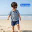Bộ đồ bé trai 6-18M (6-11kg) A1957 xuất dư kèm kính mềm mại – set đi biển thoải mái cho bé sơ sinh