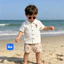 Bộ đồ bé trai 6-18M (6-11kg) A1957 xuất dư kèm kính mềm mại – set đi biển thoải mái cho bé sơ sinh