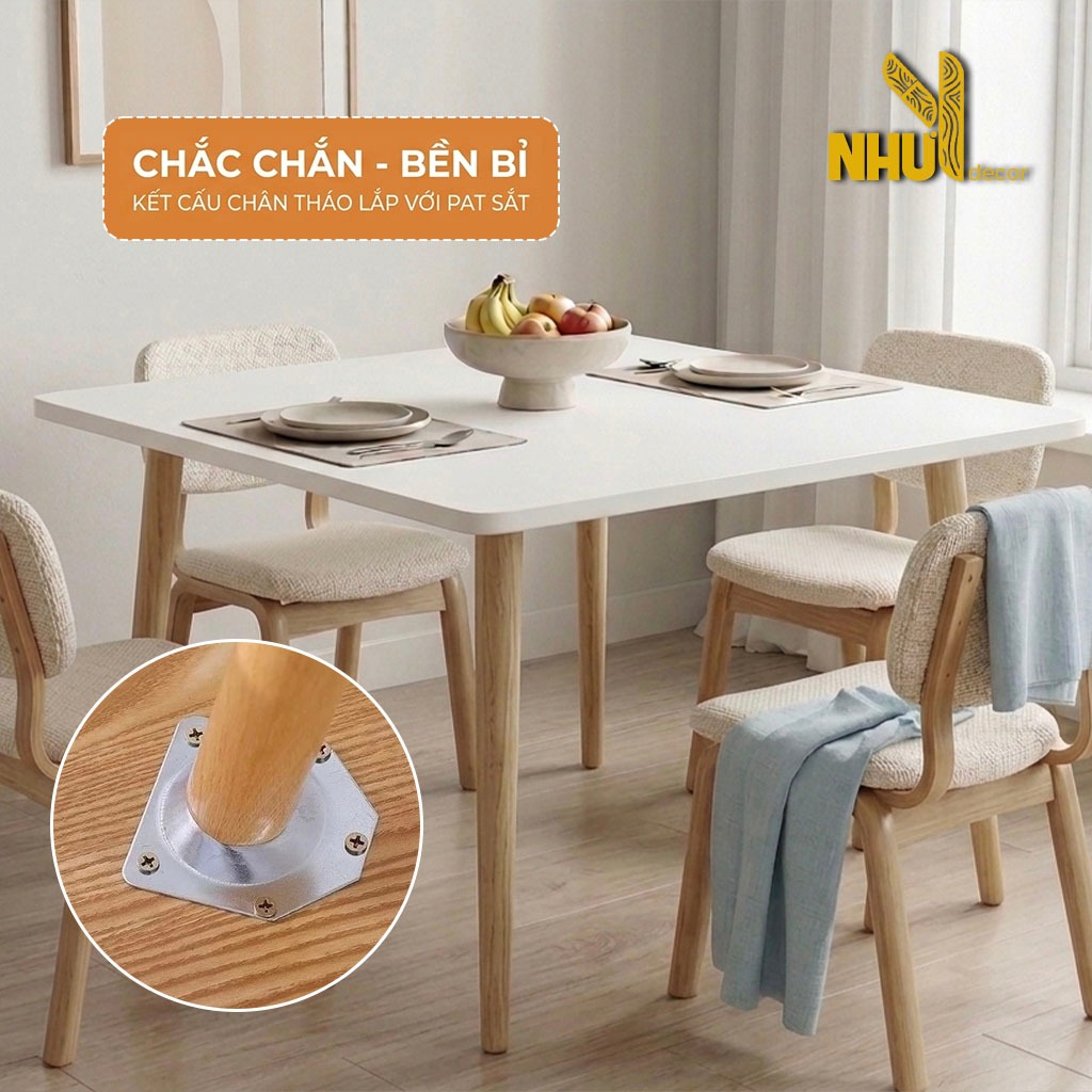 bàn vuông bàn ăn cơm gấp gọn bàn trà sofa kích thước 80x80cm có nhiều kích thước chân gấp gọn chắc chắn Nhu Y Decor
