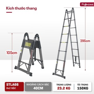 Thang rút gọn chữ A Fujihome STLA66 - Chiều cao vượt trội, Chống ăn mòn, Chịu lực tốt
