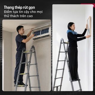Thang rút gọn chữ A Fujihome STLA66 - Chiều cao vượt trội, Chống ăn mòn, Chịu lực tốt