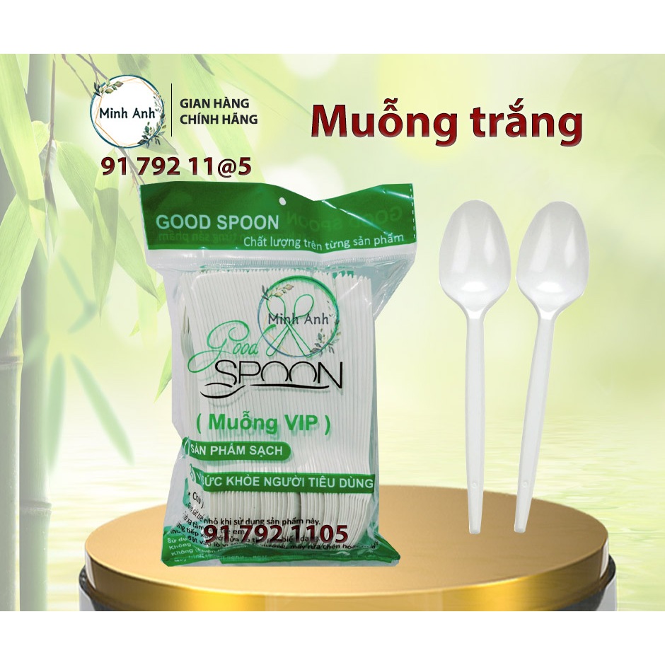 [ Hỏa tốc ] 1.000 cái -  Muỗng trắng cao cấp  dùng 1 lần