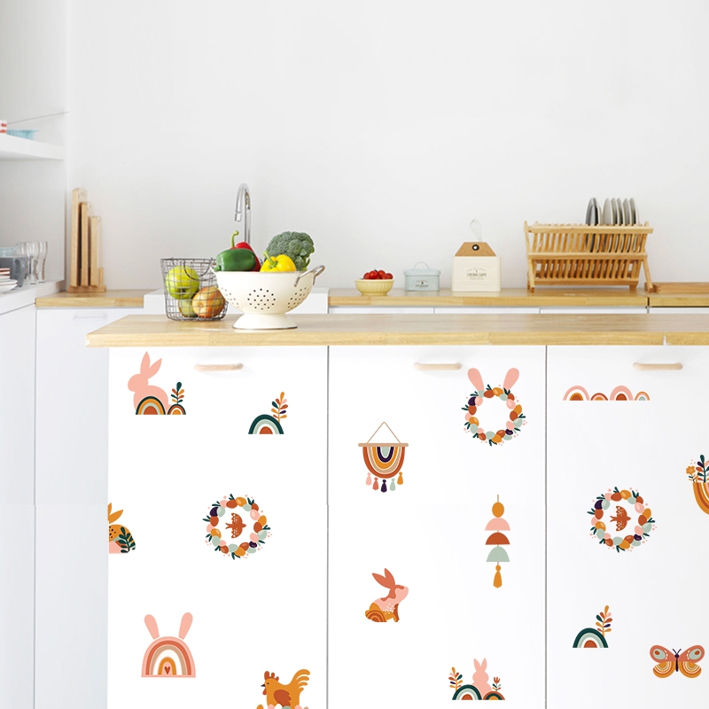 Sticker Decal Dán Tường Mẫu Boho 5 Có Keo Sẵn - Trang Trí Cửa Kính - Decor Quán Cafe - Phòng Ngủ
