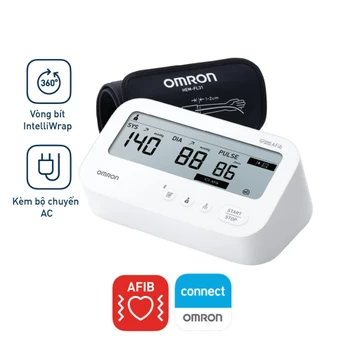 (Dòng mới 2026 - Kèm Adapter) Máy Đo Huyết Áp Bluetooth Phát Hiện Rung Nhĩ OMRON IQ BT Power HEM-7194T1-FLC