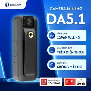Camera 4G Mini Doscom DA5.1 Full HD Góc Siêu Rộng, Hỗ Trợ Quay Đêm