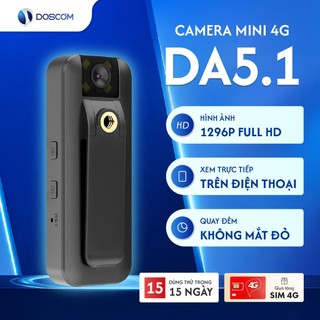 (Tặng Kèm Sim 4G) Camera 4G Mini Doscom DA5.1 Full HD Góc Siêu Rộng, Hỗ Trợ Quay Đêm