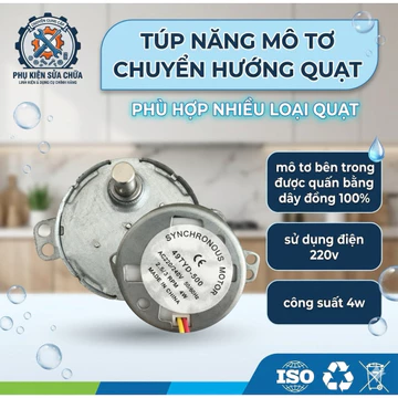 COMBO 5 Túp Năng Mô Tơ Chuyển Hướng Quạt 220V 4W - Motor Đồng 100% Phù Hợp Nhiều Loại Quạt Treo Tường, Quạt Đứng