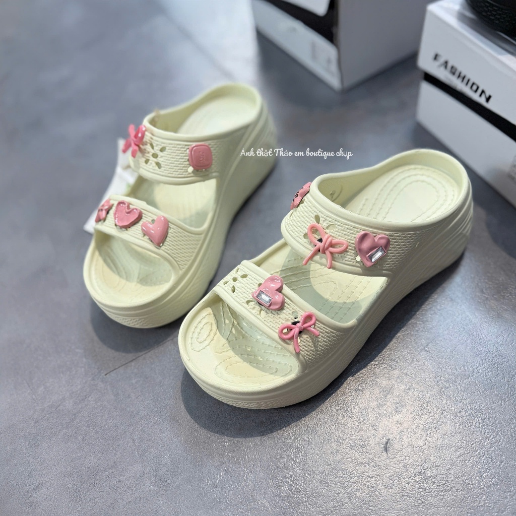 [Thảo Em- TD15] Dép lê 2 quai nữ độn đế thời trang, gót cao 5cm siêu nhẹ [Sẵn Hàng]