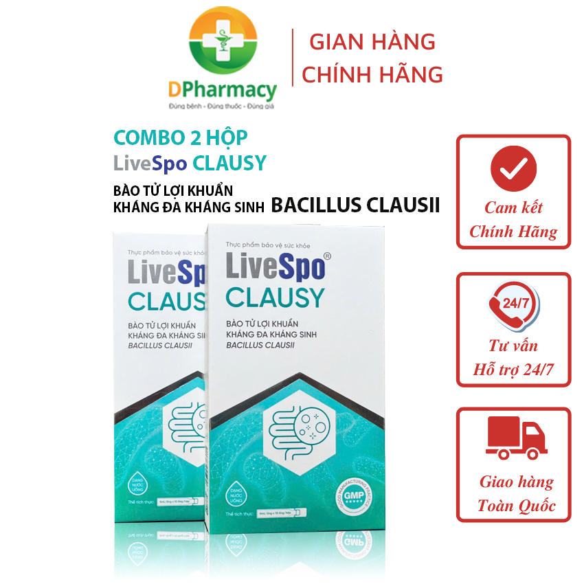 [ COMBO 2H TÍCH ĐIỂM LiveSpo Clausy ] Men Vi Sinh Giảm Rối Loạn Tiêu Hóa Cho Người Uống Kháng Sinh