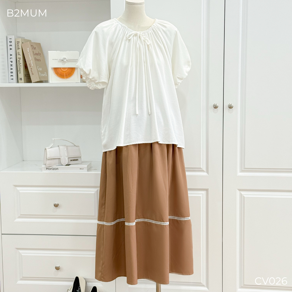 Chân Váy Bầu Maxi Chất Thô Mềm Mát, Dáng Xòe Che Bụng – Mặc Đi Làm, Đi Biển, Du Lịch, Dạo Phố Hazel Skirt CV026 By B2MUM