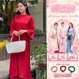 Áo dài cách tân Cơ Uyển gấm mềm mại, thanh lịch, duyên dáng - Áo dài Phương Linh