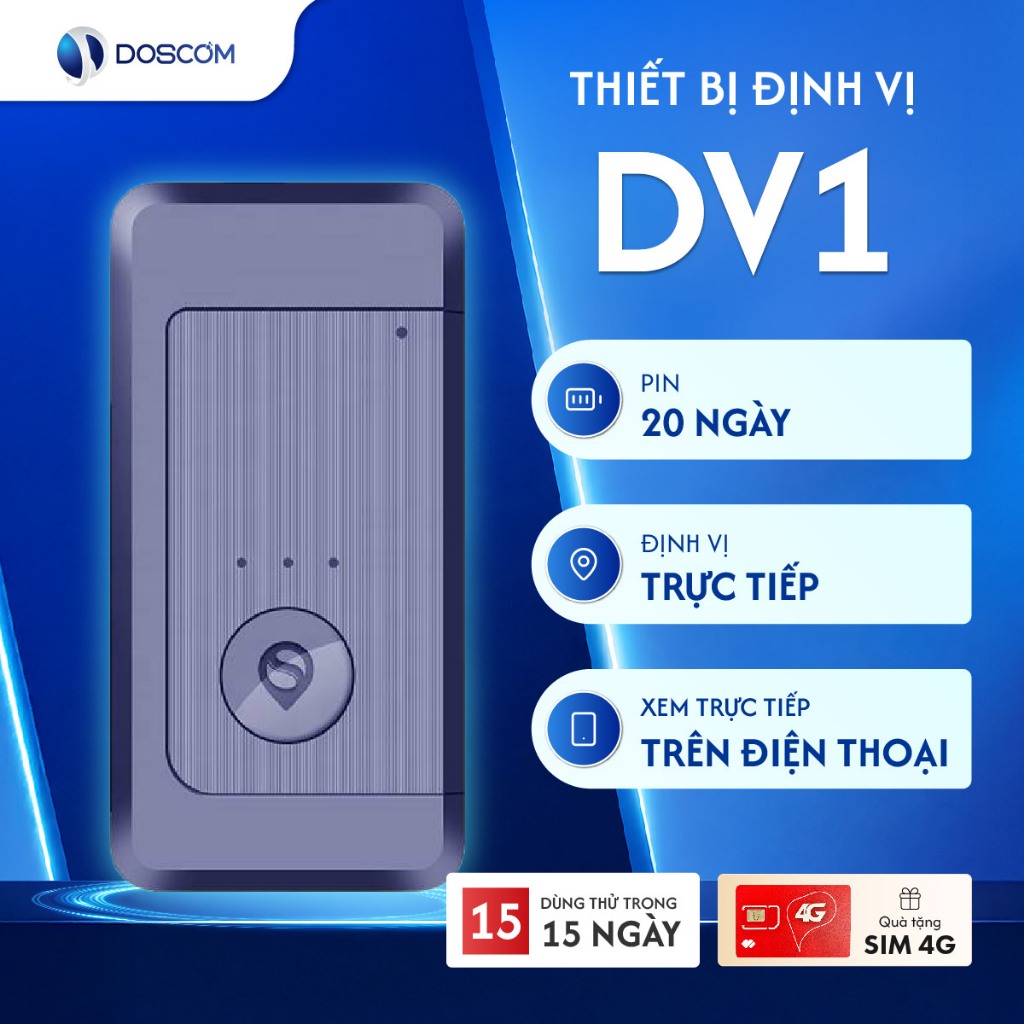 Thiết Định Vị GPS Không Dây Di Động Doscom DV1 - Tích Hợp Nhiều Chế Độ Báo Động