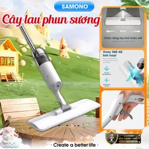 Samono Cây lau nhà phun sương thông minh BCT816 đầu xoay 360 độ sàn sạch nhanh khô sợi Microfiber - BH 1 năm