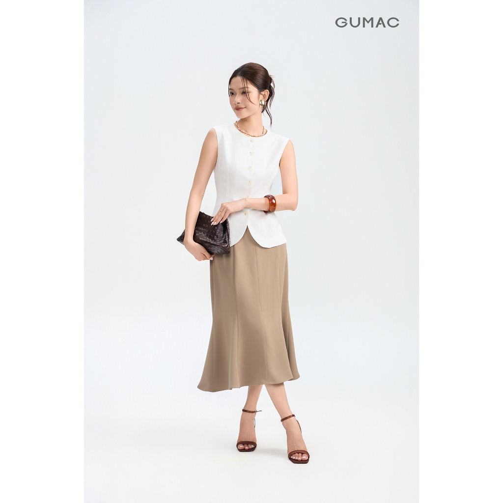 Chân váy GUMAC form đuôi cá xòe nhẹ chất liệu mềm mịn độ rũ tự nhiên VG05002
