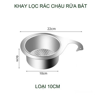 Khay inox lọc rác bồn rửa chén treo vòi hình thiên nga chống tắc nghẽn tiện lợi bền đẹp