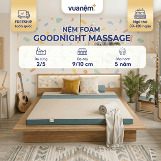 (Tặng gối bông) Nệm foam Goodnight Massage 1.0 bán chạy số 1 Việt Nam 9cm tại Vua Nệm - Cấu trúc lượn sóng