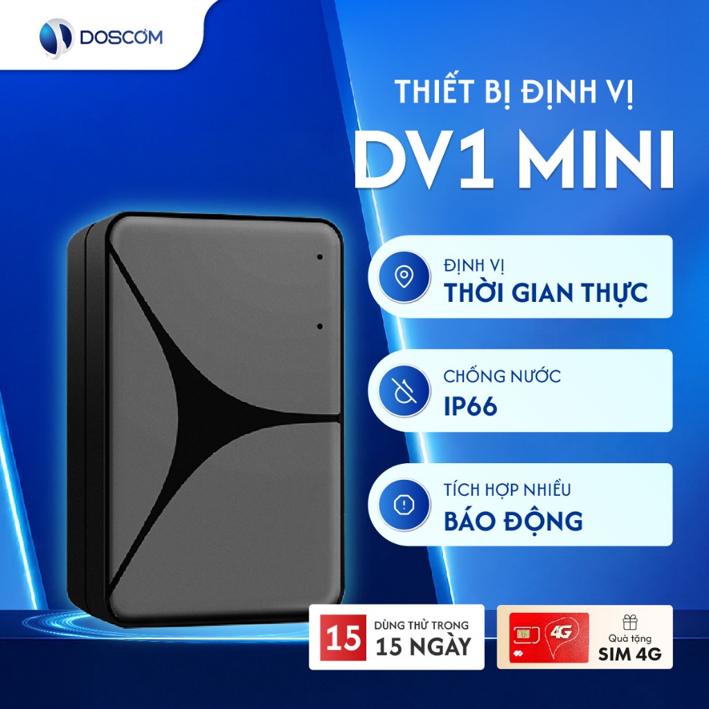 (Bảo hành 12 tháng) Thiết Định Vị GPS Không Dây Doscom DV1 Mini - Sử Dụng Cho Ô Tô, Xe Máy, Pin 12 Ngày