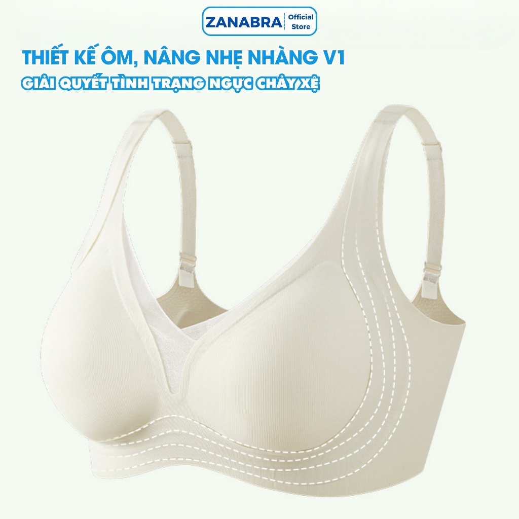 Áo Ngực Áo Lót Nữ Không Gọng Chống Xệ Gom Quả Mút Mỏng Su Đúc Không Gọng Mút Mỏng ZANABRA A2377