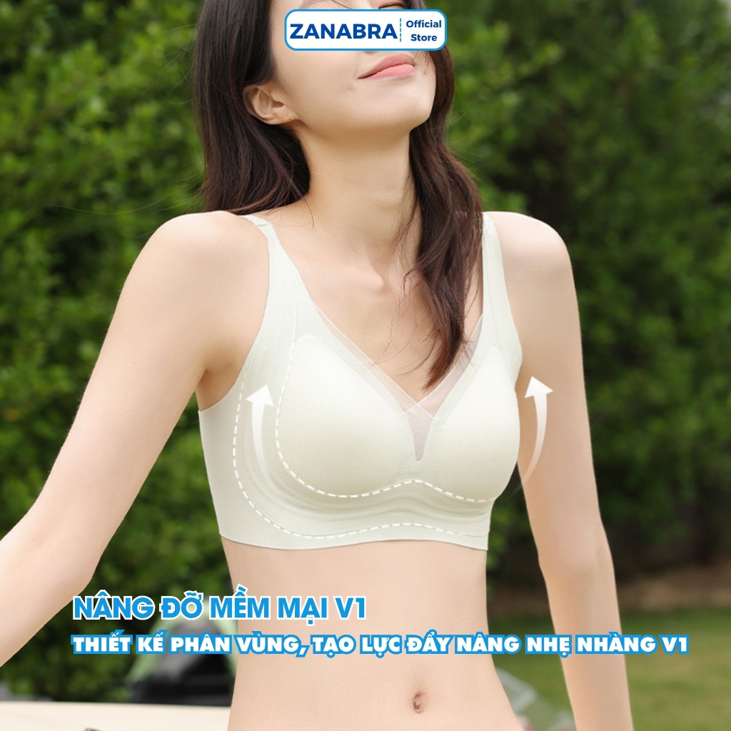Áo Ngực Áo Lót Nữ Không Gọng Chống Xệ Gom Quả Mút Mỏng Su Đúc Không Gọng Mút Mỏng ZANABRA A2377