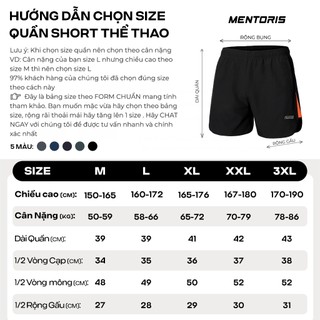 COMBO 2 Quần Short Chạy Bộ Nam MENTORIS Vải Gió Thoáng Khí,Form Thể Thao,Vận Động Thoải Mái CB2MSR13