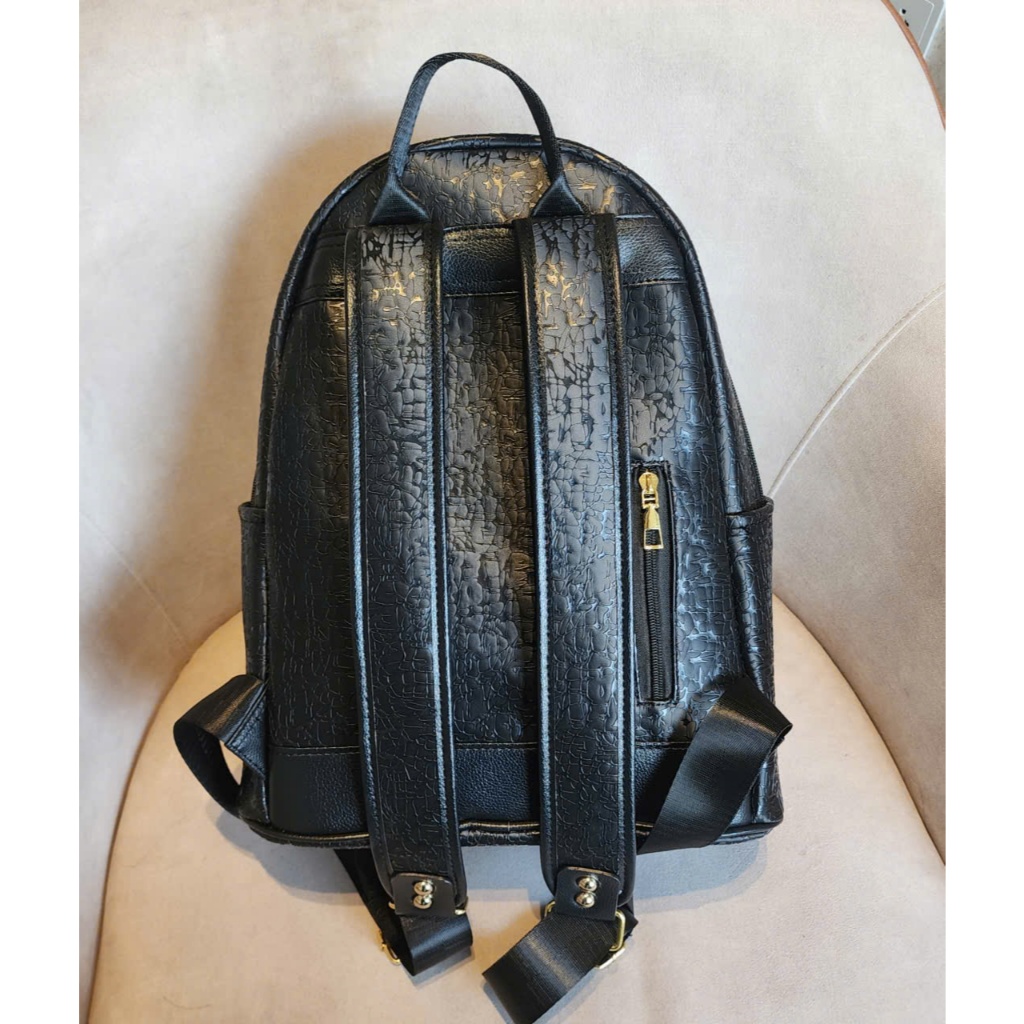 Balo Crackle Đen Size 38 ZuZang Cao Cấp Unisex Da PU Chống Nước Form Rộng Đi Học Đi Chơi Đi Làm