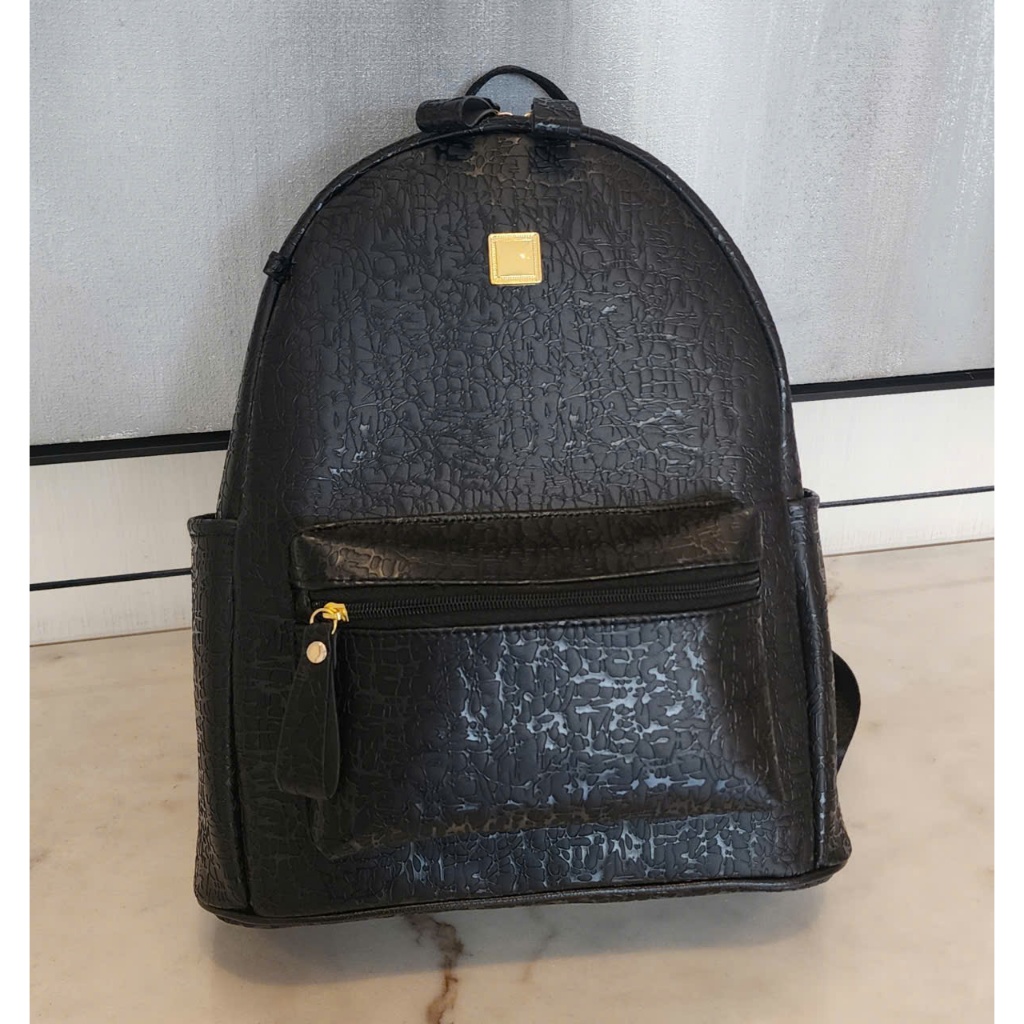 Balo Crackle Đen Size 38 ZuZang Cao Cấp Unisex Da PU Chống Nước Form Rộng Đi Học Đi Chơi Đi Làm