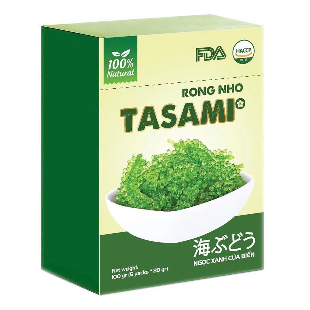 Rong Nho Tách Nước TASAMI - HỘP 100g – Rong Nho Ăn Liền, Giòn Ngon, Tốt Cho Sức Khỏe