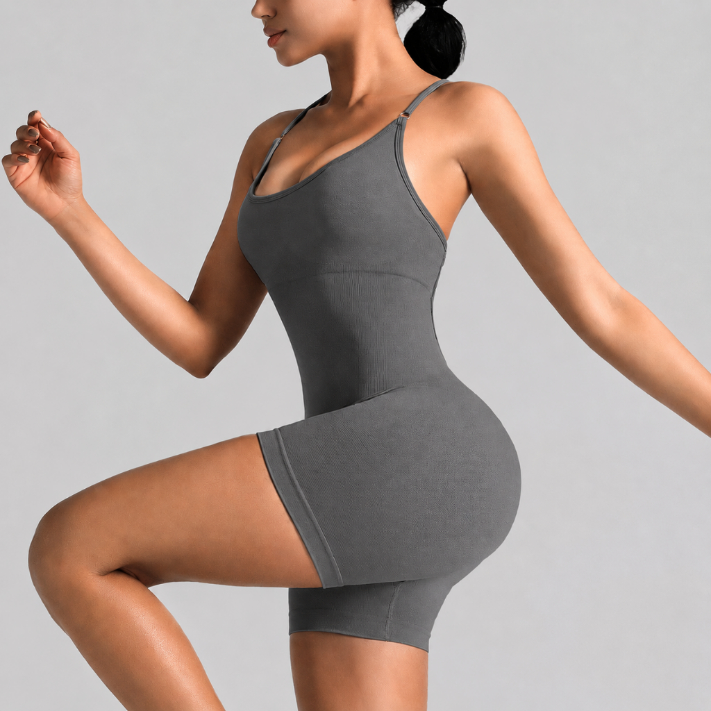 Jum Tập Gym, Jumpsuit Nữ Đi Biển Sẵn Mút, Bộ Liền Thân Tập Gym, Yoga Thể Thao Ôm Co Giãn, Lisa M02