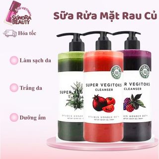 Sữa Rửa Mặt Rau Củ Byvibes Wonder Bath Super Vegitoks Cleanser SRM Thải Độc Rau Củ Hàn Quốc Kiềm Dầu - Skinora Beauty