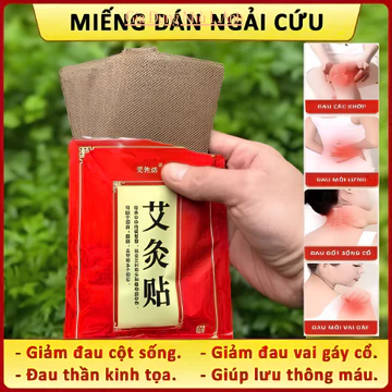 LA270-Túi 50 Miếng Dán Ngải Cứu Giảm Đau Cổ Vai Gáy, Cao Dán Ngải Cứu