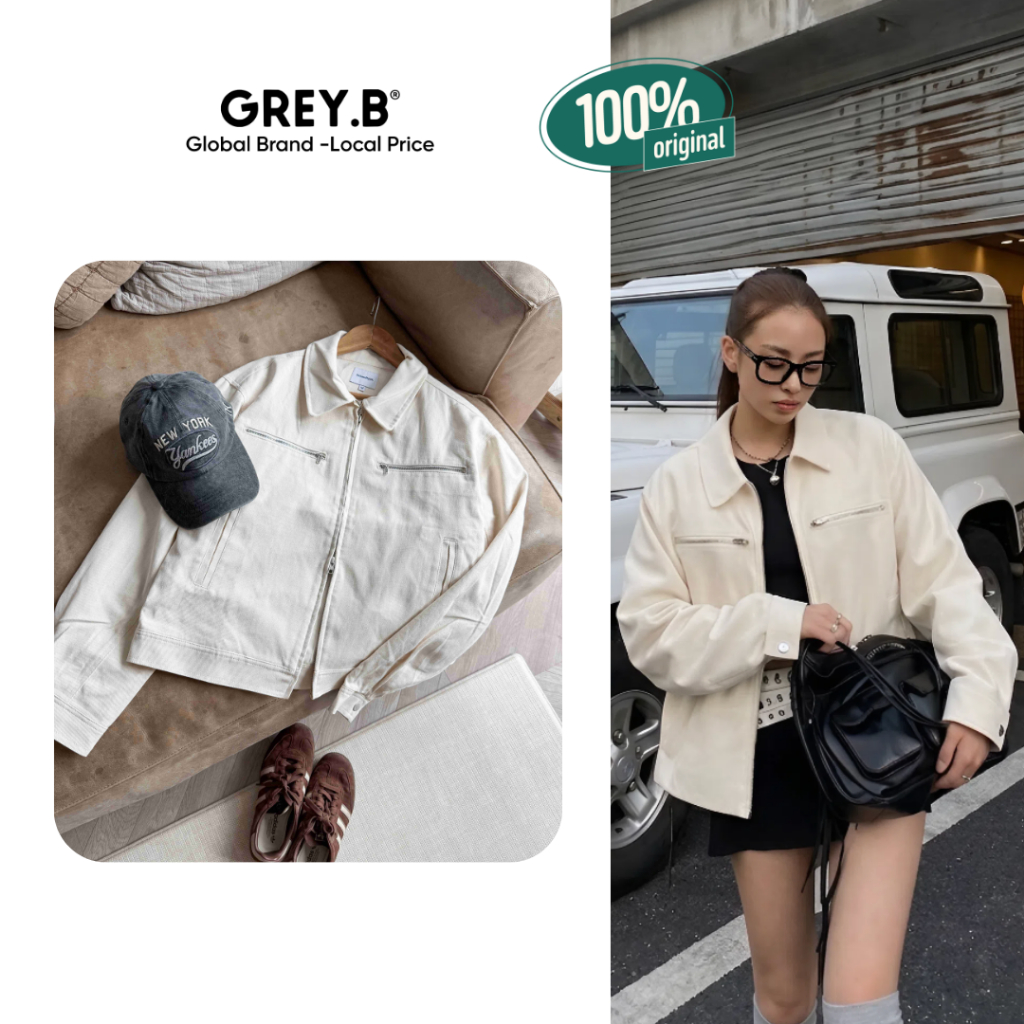 Áo Khoác Dáng Ngắn Urbandtype Jacket Cotton Collar GREYB | BigBuy360 - bigbuy360.vn