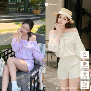 Jumpsuit Khiết Style chất line kẻ sọc hồng phong cách mùa hè nữ tính - năng động KJ604 KJ604A