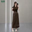Chân váy Kaki Nhật L1 chữ A Công sở cạp cao dáng dài 86cm mềm mịn co giãn nhẹ xẻ tà sau BiBi Fashion