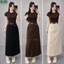 Chân váy Kaki Nhật L1 chữ A Công sở cạp cao dáng dài 86cm mềm mịn co giãn nhẹ xẻ tà sau BiBi Fashion