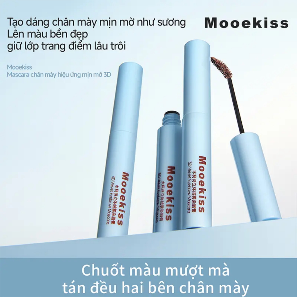 [DEAL] Mascara chải mày Mooekiss, hiệu ứng 3D mờ tự nhiên, màu sắc bền đẹp, dễ sử dụng, không vốn cục R01 3g
