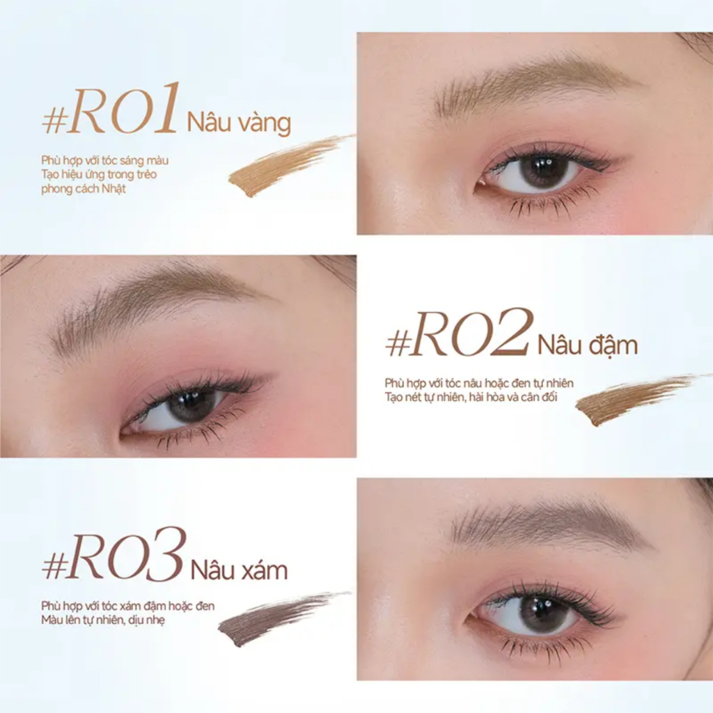 [DEAL] Mascara chải mày Mooekiss, hiệu ứng 3D mờ tự nhiên, màu sắc bền đẹp, dễ sử dụng, không vốn cục R01 3g