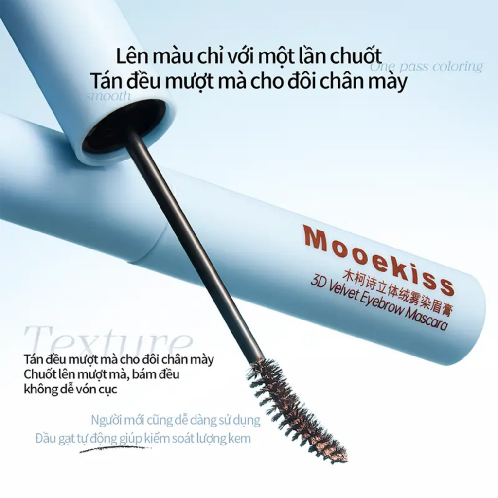 [DEAL] Mascara chải mày Mooekiss, hiệu ứng 3D mờ tự nhiên, màu sắc bền đẹp, dễ sử dụng, không vốn cục R01 3g