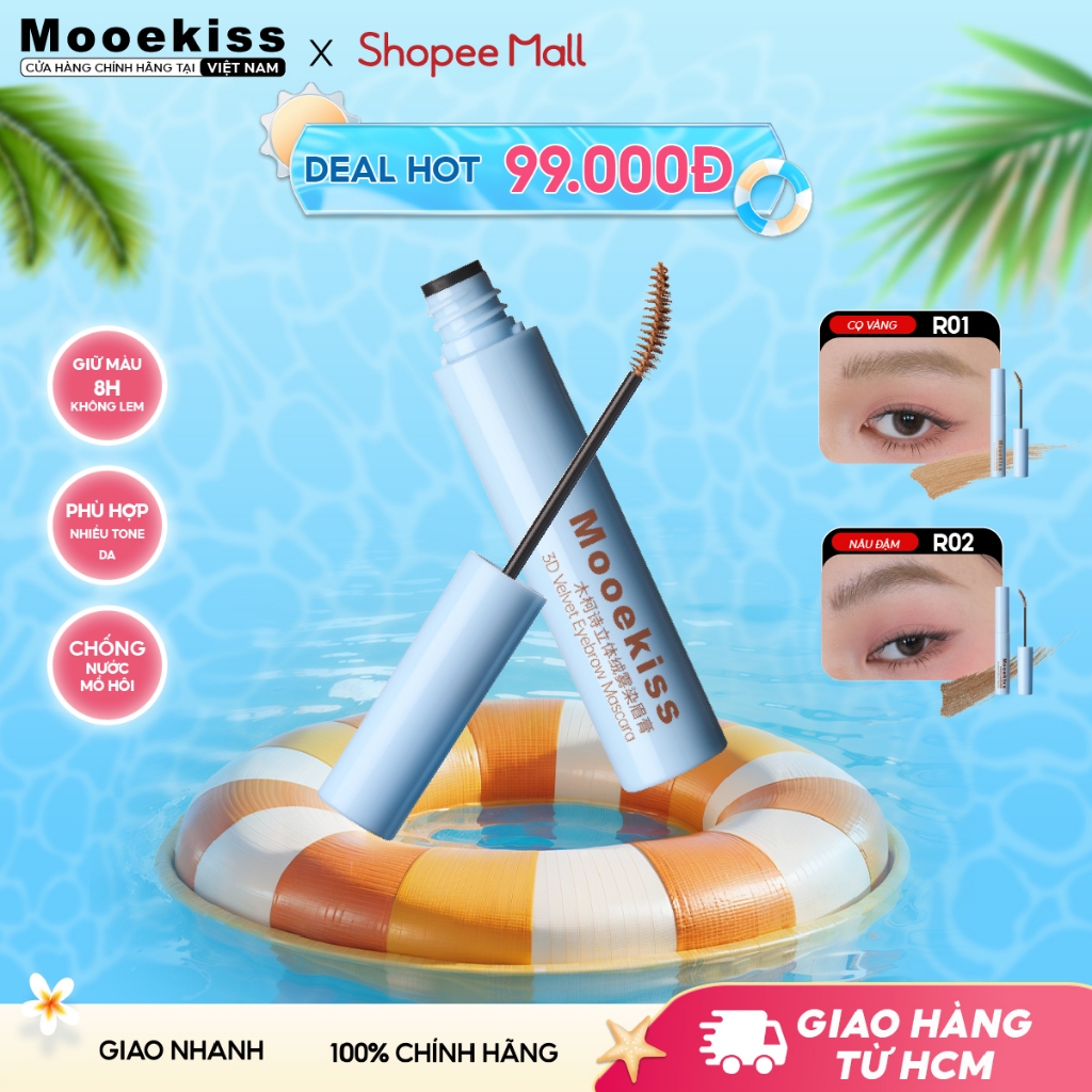 [DEAL] Mascara chải mày Mooekiss, hiệu ứng 3D mờ tự nhiên, màu sắc bền đẹp, dễ sử dụng, không vốn cục R01 3g