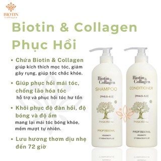 Dầu Gội Xả Biotin Collagen Voudioty Ngăn Rụng Tóc Dầu Xả Mượt Tóc Biotin 500ml 1000ml - Skinora Beauty