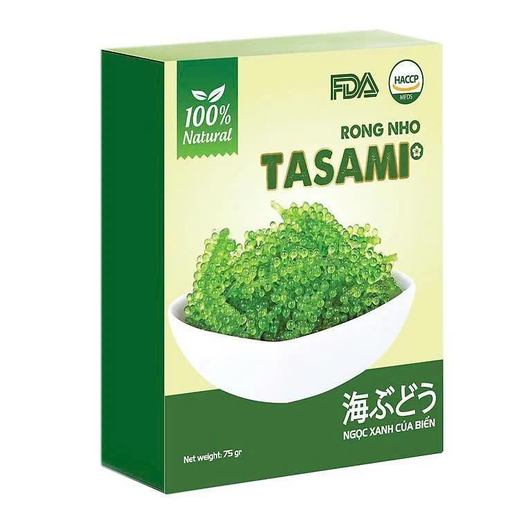Rong Nho Tách Nước TASAMI - HỘP 75g – Rong Nho Ăn Liền, Giòn Ngon, Tốt Cho Sức Khỏe