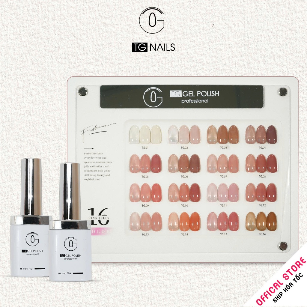 Set sơn gel 16 màu thạch hồng ngọt ngào thương hiệu TG