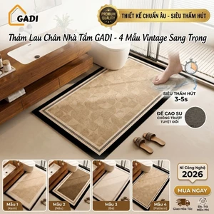 Thảm Lau Chân Siêu Thấm Hút - Đế Cao Su Chống Trơn Trượt, Decor Sang Trọng Cho Phòng Khách & Nhà Tắm