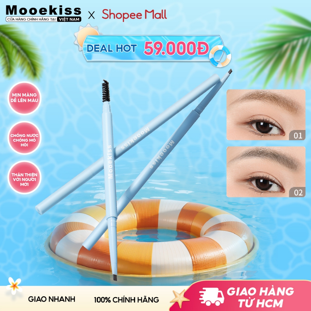 [DEAL] Chì kẻ mày Mooekiss chống nước và mồ hôi dễ thoa Không lem Không dính Thích hợp cho người mới bắt đầu 01 0.1