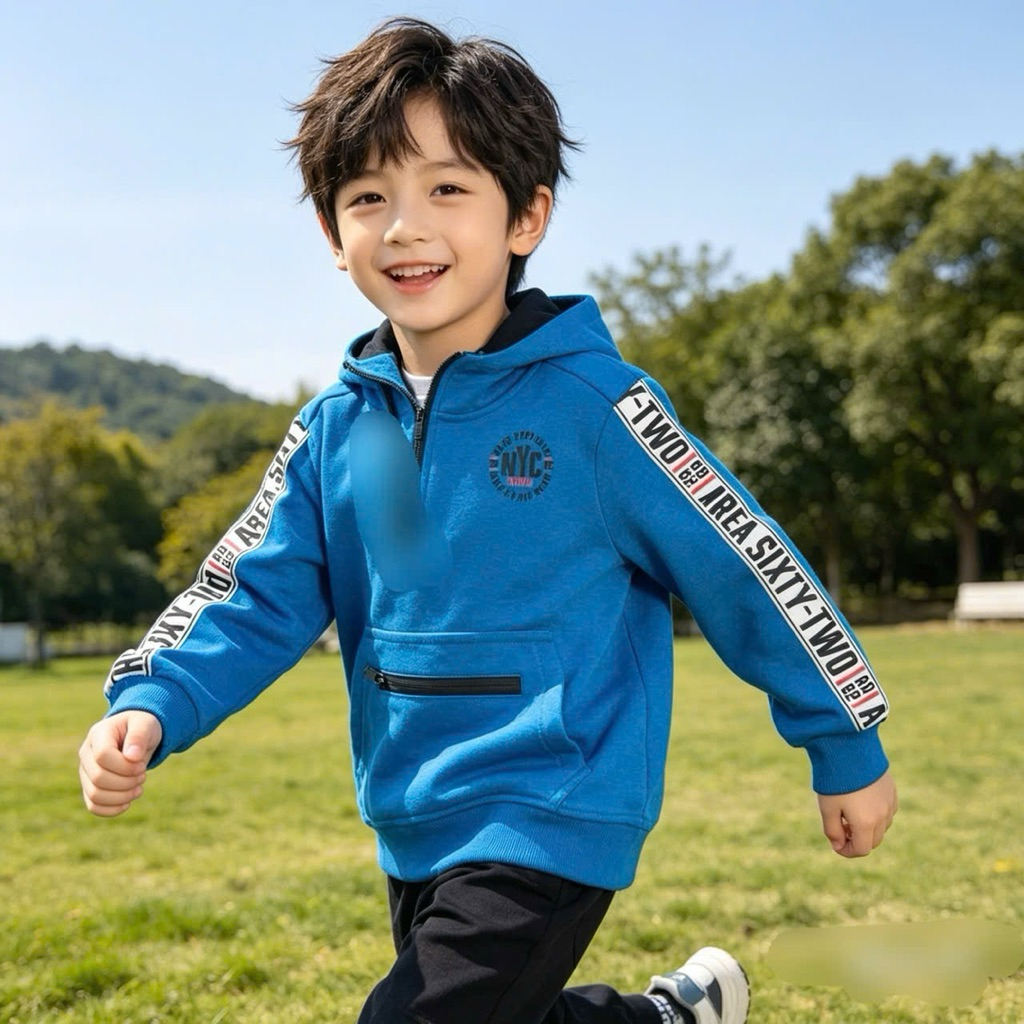 Áo hoodie nỉ dài tay bé trai xuất dư D5462 C6441 – áo thu đông cho bé 3-8 tuổi (14-29kg), áo khoác nỉ ấm mềm