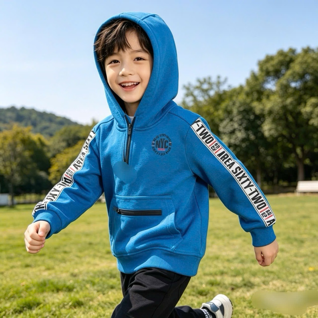 Áo hoodie nỉ dài tay bé trai xuất dư D5462 C6441 – áo thu đông cho bé 3-8 tuổi (14-29kg), áo khoác nỉ ấm mềm